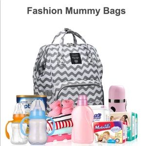Large Chevron Mommy Diaper Bag Backpack 2-pcs